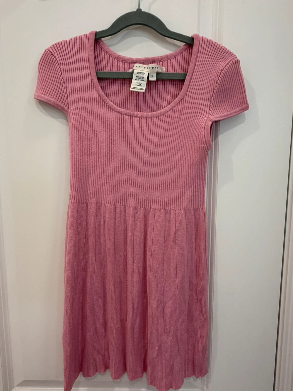 Max Studio pink ribbed cotton girls dress 6